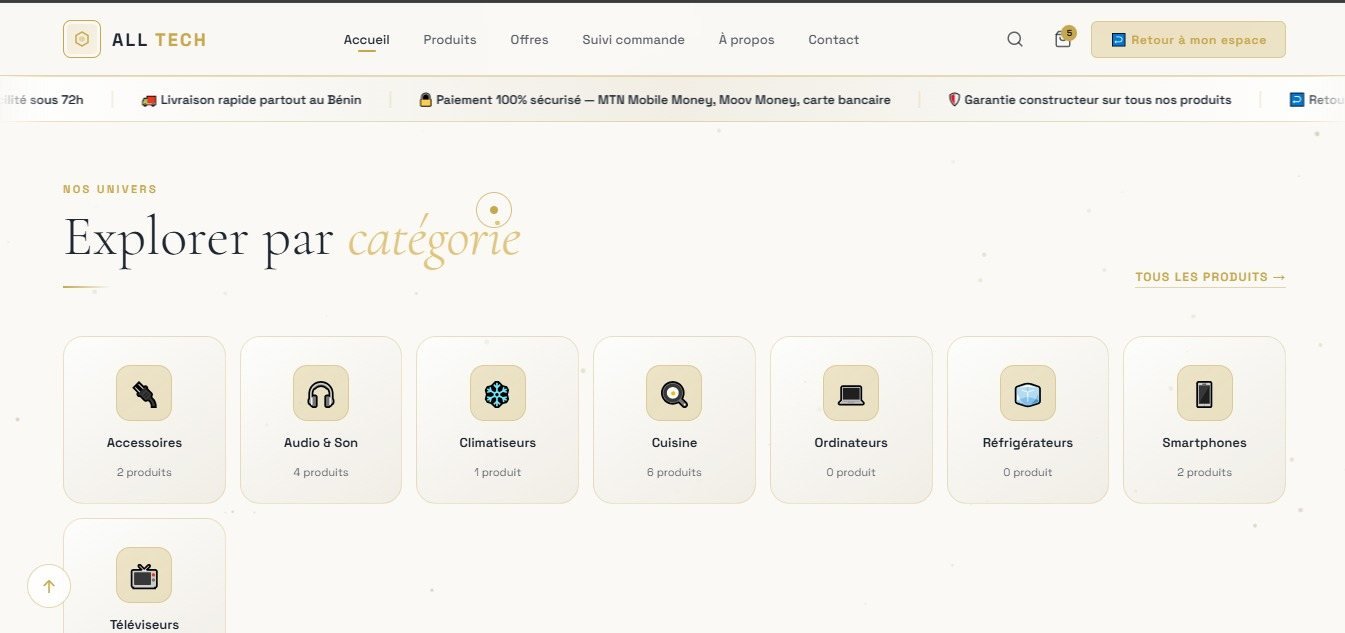 Navigation par catégories de produits